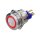Metzler - Bouton poussoir maintenu 22mm - Illumination annulaire LED Rouge - IP67 IK10 - Acier inoxydable - Plat - Contacts de soudage