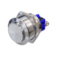 Metzler - Push button momentary 25mm - IP67 IK10 - Stainless steel - Protruding - Soldering contacts