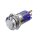 Metzler - Push button latching 16mm - IP67 IK10 - Stainless steel - Protruding - Soldering contacts