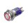 Metzler - Bouton poussoir momentané 16mm - Illumination annulaire LED Rouge - IP67 IK10 - Acier inoxydable - Plat - Contacts de soudage