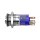Metzler - Push button momentary 16mm - LED Circular Illumination Blue - IP67 IK10 - Stainless steel - Protruding - Soldering contacts
