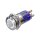 Metzler - Push button momentary 16mm - LED Circular Illumination White - IP67 IK10 - Stainless steel - Protruding - Soldering contacts