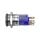 Metzler - Push button momentary 16mm - LED Circular Illumination Blue - IP67 IK10 - Stainless steel - Flat - Soldering contacts