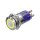 Metzler - Push button latching 16mm - LED Circular Illumination Yellow - IP67 IK10 - Stainless steel - Flat - Soldering contacts