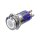 Metzler - Push button latching 16mm - LED Circular Illumination White - IP67 IK10 - Stainless steel - Flat - Soldering contacts