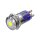 Metzler - Bouton poussoir maintenu 16mm - Illumination ponctuelle LED Jaune - IP67 IK10 - Acier inoxydable - Plat - Contacts de soudage