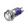 Metzler - Bouton poussoir maintenu 16mm - Illumination ponctuelle LED Blanc - IP67 IK10 - Acier inoxydable - Plat - Contacts de soudage