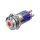 Metzler - Push button latching 16mm - LED Spotlight Red - IP67 IK10 - Stainless steel - Protruding - Soldering contacts