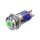 Metzler - Push button latching 16mm - LED Spotlight Green - IP67 IK10 - Stainless steel - Protruding - Soldering contacts