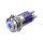 Metzler - Push button latching 16mm - LED Spotlight Blue - IP67 IK10 - Stainless steel - Protruding - Soldering contacts