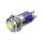 Metzler - Push button latching 16mm - LED Spotlight Yellow - IP67 IK10 - Stainless steel - Protruding - Soldering contacts