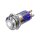 Metzler - Push button latching 16mm - LED Spotlight White - IP67 IK10 - Stainless steel - Protruding - Soldering contacts