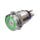 Metzler - Push button momentary 19mm - LED Circular Illumination Green - IP67 IK10 - Stainless steel - Domed - Soldering contacts
