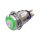 Metzler - Push button latching 19mm - LED Circular Illumination Green - IP67 IK10 - Stainless steel - Protruding - Soldering contacts