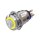Metzler - Push button latching 19mm - LED Circular Illumination Yellow - IP67 IK10 - Stainless steel - Protruding - Soldering contacts