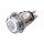 Metzler - Push button latching 19mm - LED Circular Illumination White - IP67 IK10 - Stainless steel - Protruding - Soldering contacts