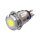 Metzler - Bouton poussoir maintenu 19mm - Illumination ponctuelle LED Jaune - IP67 IK10 - Acier inoxydable - Plat - Contacts de soudage
