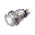 Metzler - Bouton poussoir maintenu 19mm - Illumination ponctuelle LED Blanc - IP67 IK10 - Acier inoxydable - Plat - Contacts de soudage