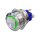 Metzler - Push button latching 25mm - LED Circular Illumination Green - IP67 IK10 - Stainless steel - Protruding - Soldering contacts