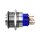 Metzler - Bouton poussoir maintenu 25mm - Illumination annulaire LED Bleu - IP67 IK10 - Acier inoxydable - Sailli - Contacts de soudage