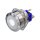 Metzler - Bouton poussoir maintenu 25mm - Illumination ponctuelle LED Blanc - IP67 IK10 - Acier inoxydable - Plat - Contacts de soudage