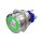 Metzler - Push button latching 25mm - LED Circular Illumination Green - IP67 IK10 - Stainless steel - Domed - Soldering contacts