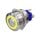 Metzler - Push button latching 25mm - LED Circular Illumination Yellow - IP67 IK10 - Stainless steel - Domed - Soldering contacts