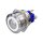 Metzler - Bouton poussoir maintenu 25mm - Illumination annulaire LED Blanc - IP67 IK10 - Acier inoxydable - Vouté - Contacts de soudage