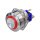 Metzler - Push button momentary 25mm - LED Circular Illumination Red - IP67 IK10 - Stainless steel - Protruding - Soldering contacts