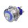 Metzler - Push button momentary 25mm - LED Circular Illumination Blue - IP67 IK10 - Stainless steel - Protruding - Soldering contacts