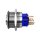 Metzler - Bouton poussoir momentané 25mm - Illumination annulaire LED Bleu - IP67 IK10 - Acier inoxydable - Sailli - Contacts de soudage