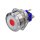 Metzler - Bouton poussoir momentané 25mm - Illumination ponctuelle LED Rouge - IP67 IK10 - Acier inoxydable - Plat - Contacts de soudage