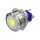 Metzler - Bouton poussoir momentané 25mm - Illumination ponctuelle LED Jaune - IP67 IK10 - Acier inoxydable - Plat - Contacts de soudage
