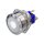 Metzler - Bouton poussoir momentané 25mm - Illumination ponctuelle LED Blanc - IP67 IK10 - Acier inoxydable - Plat - Contacts de soudage