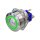 Metzler - Bouton poussoir momentané 25mm - Illumination annulaire LED Vert - IP67 IK10 - Acier inoxydable - Vouté - Contacts de soudage