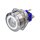 Metzler - Bouton poussoir momentané 25mm - Illumination annulaire LED Blanc - IP67 IK10 - Acier inoxydable - Vouté - Contacts de soudage