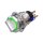Metzler - Interrupteur rotatif 19mm - Illumination annulaire LED 230 V Vert - IP50 IK10 - Acier inoxydable - Contacts à souder