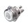 Metzler - Bouton poussoir momentané 19mm - Illumination annulaire LED Blanc - IP67 IK10 - Acier inoxydable - Plat - Contacts vissés