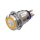 Metzler - Push button momentary 19mm - LED Circular Illumination Orange - IP67 IK10 - Stainless steel - Flat - Soldering contacts