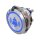 Metzler - Bouton poussoir momentané 40mm - Symbole LED Cloche Bleu - IP67 IK10 - Acier inoxydable - Bi-polaire - Plat - Contacts de soudage