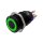 Metzler - Push button momentary 19mm - LED Circular Illumination Green - IP67 IK10 - Aluminium - Flat - Connection via soldering