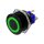 Metzler - Push button momentary 25mm - LED Circular Illumination Green - IP67 IK10 - Aluminium - Flat - Connection via soldering
